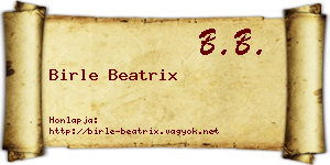 Birle Beatrix névjegykártya